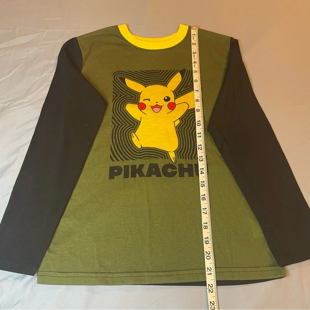 Pikachu Green Kids Pajama Bottoms with Pikachu Print. Boys Size 10/12